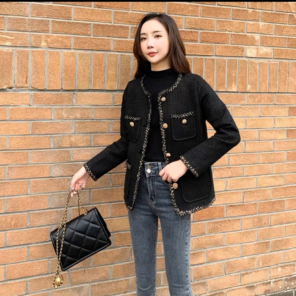 Black Tweet Jacket multi pockets size L (=M)